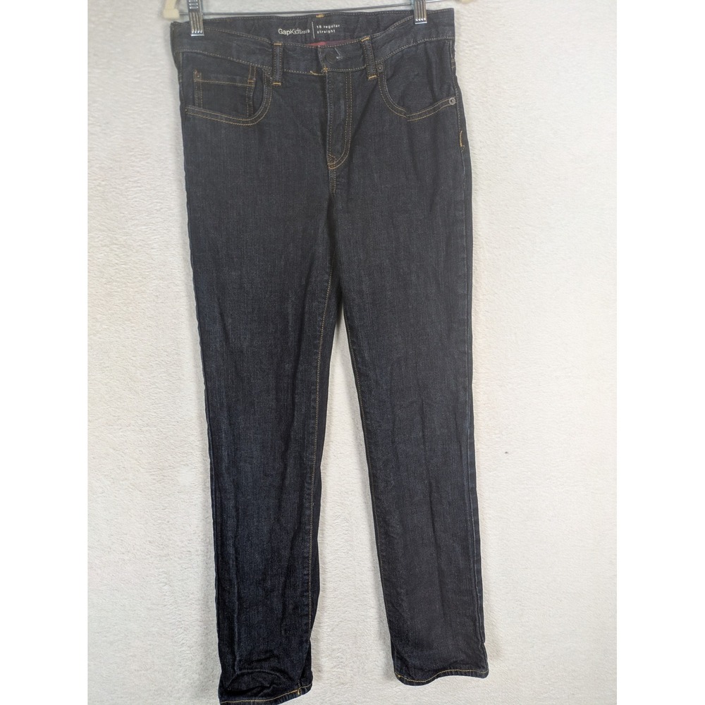 Gap Kids Jeans Kid's 18 Dark Indigo Flannel Lined 1969 Straight Leg Stretch